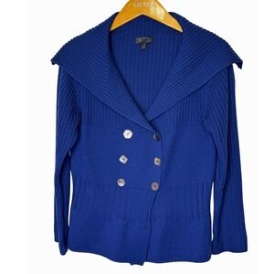 Diktons Double Breasted Cardigan Med Blue